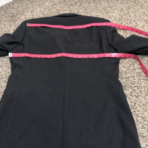 Hugo Boss Aamon Sports Coat Size 38R Dark Gray Blue Striped Wool Blazer - Picture 4 of 11